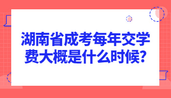 湖南省成考每年交學費大概是什么時候